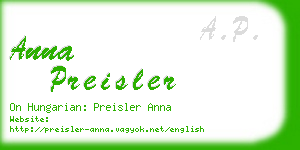 anna preisler business card